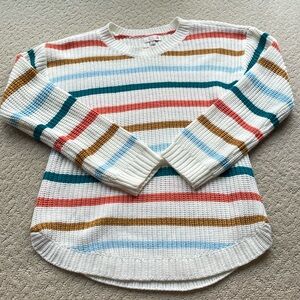So multi color striped sweater